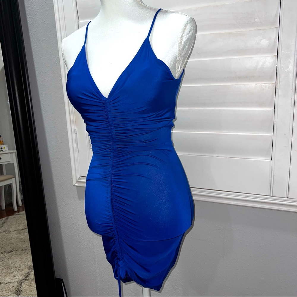 Royal Blue Scrunched Dress